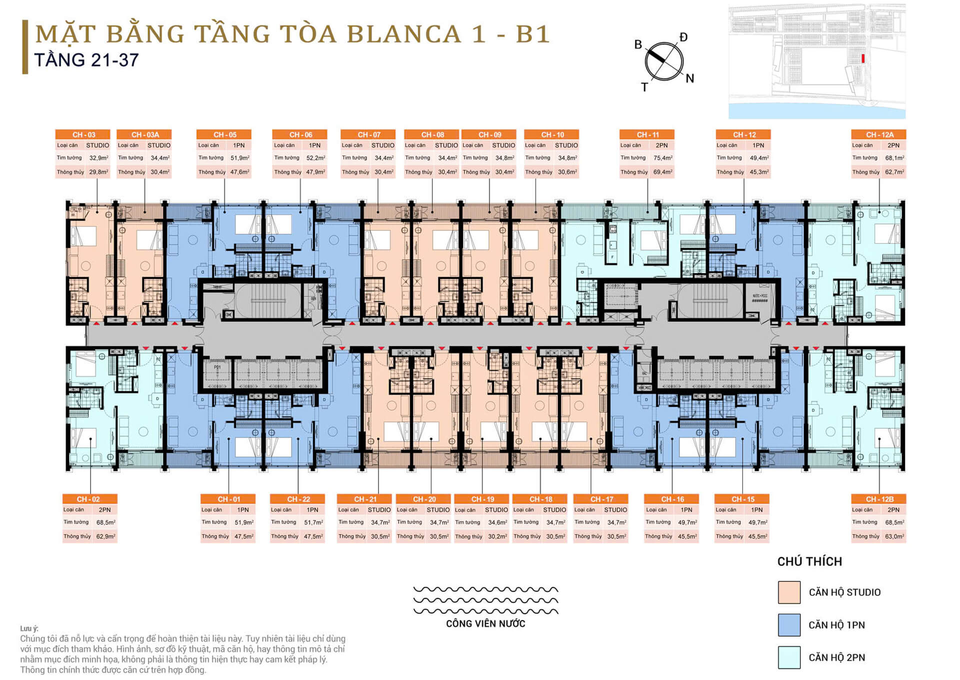Mặt bằng tầng căn hộ Blanca City - Sun Group Vũng Tàu