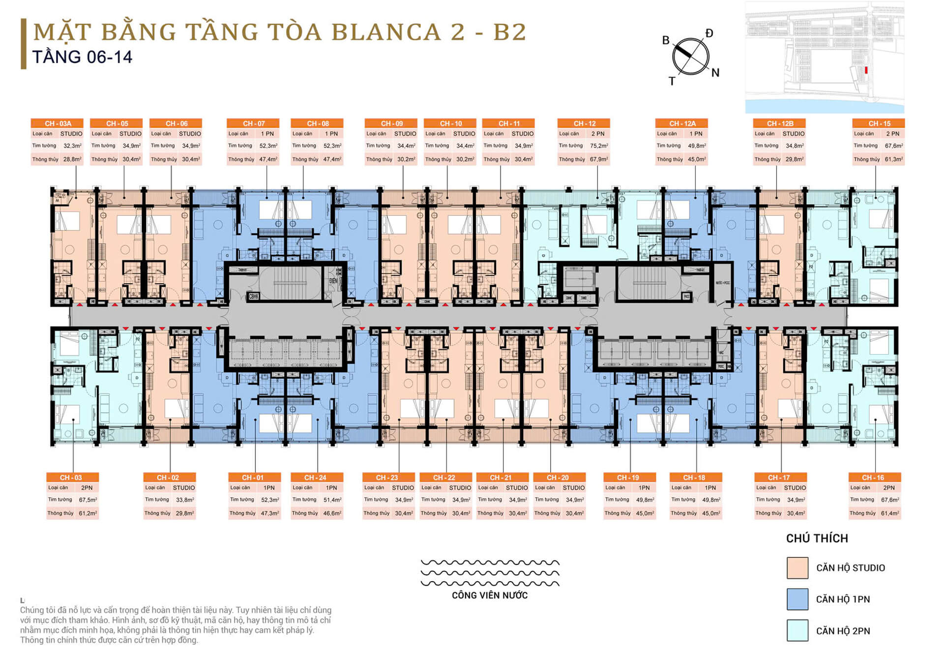 Mặt bằng tầng căn hộ Blanca City - Sun Group Vũng Tàu