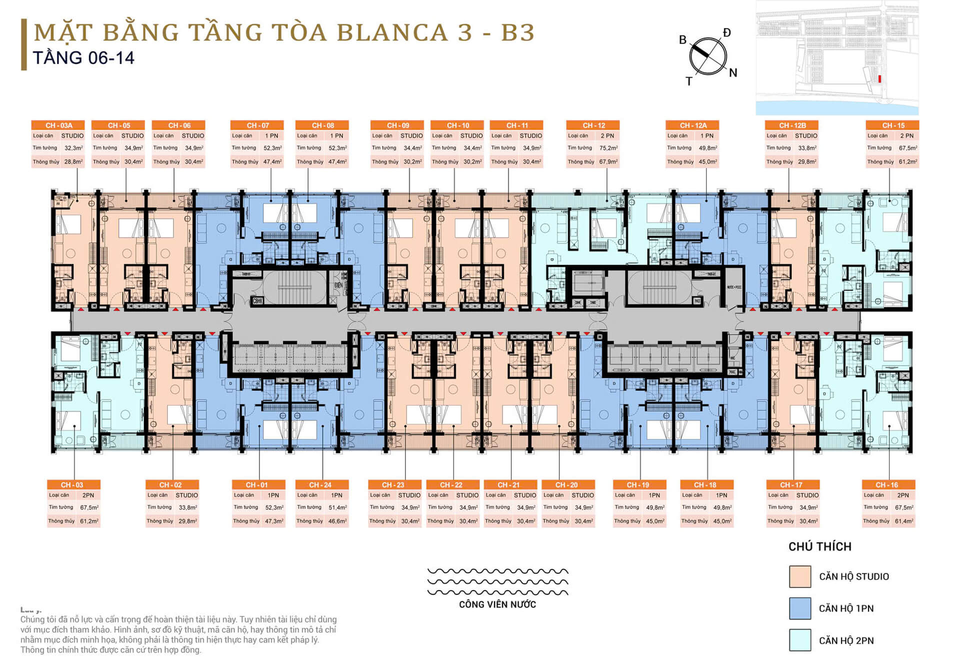 Mặt bằng tầng căn hộ Blanca City - Sun Group Vũng Tàu